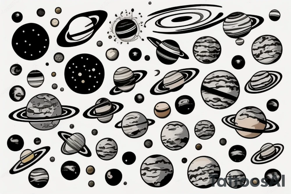 Solar system tattoo idea