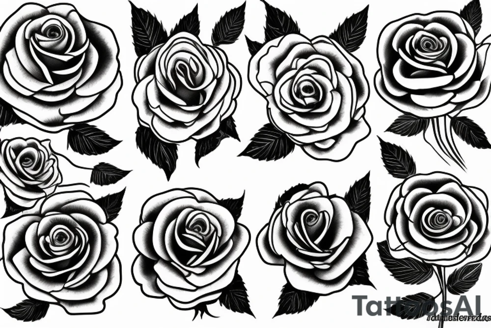 beautiful large blossomed rose tattoo idea