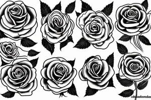 beautiful large blossomed rose tattoo idea