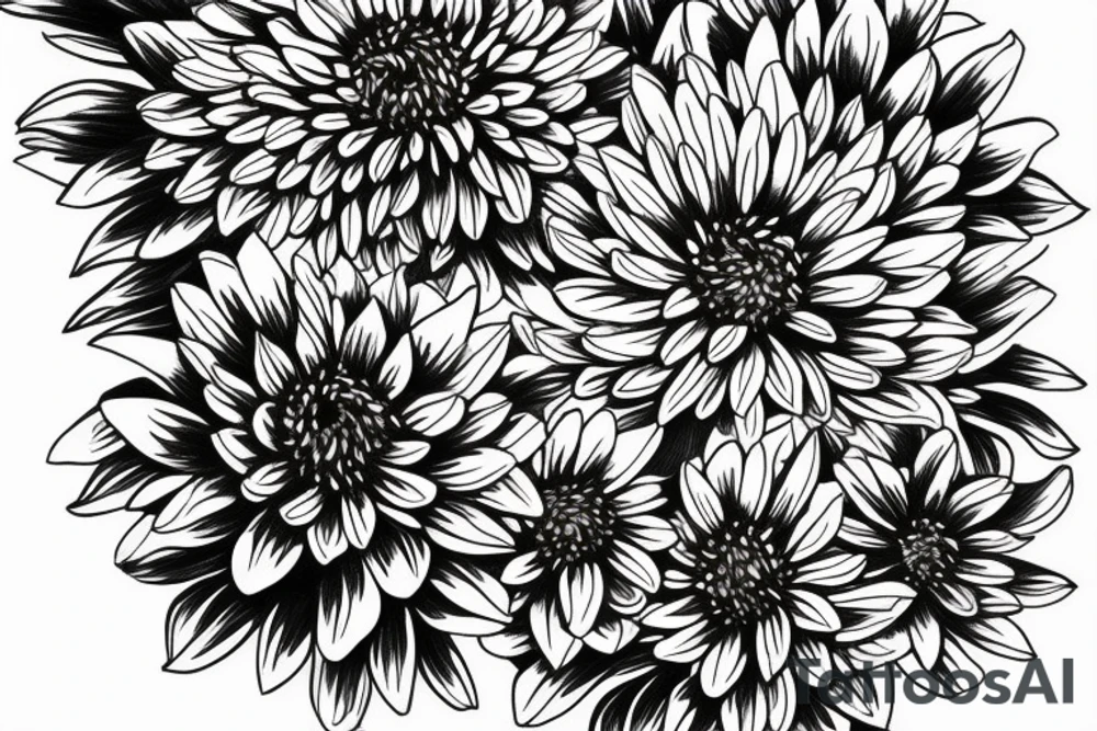 large Blooming chrysanthemum tattoo idea