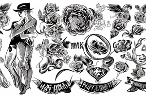 Man and woman play adult game tattoo idea