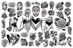 Man and woman play adult game tattoo idea