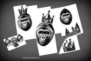 silverback gorilla with a crown tattoo idea