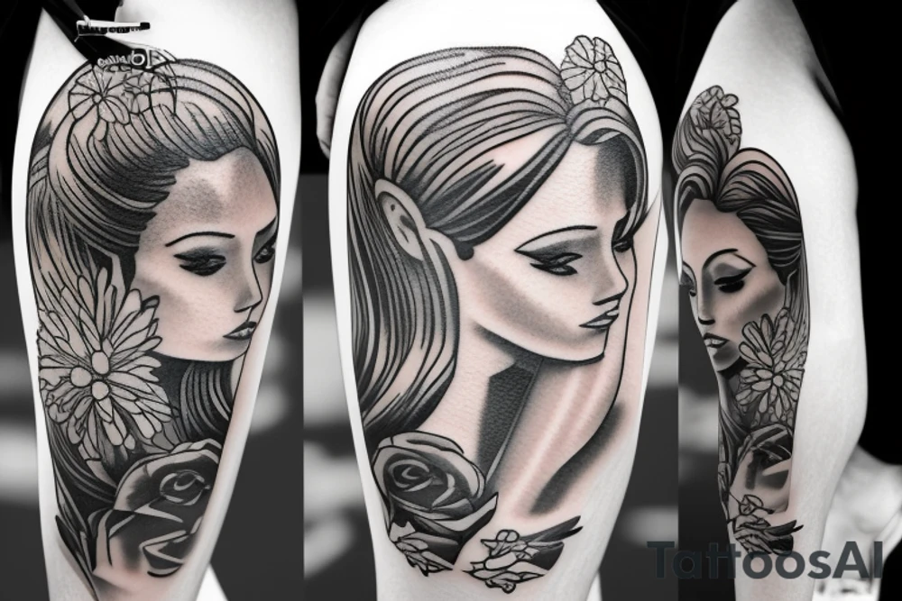 Sexy girl in pab tattoo idea