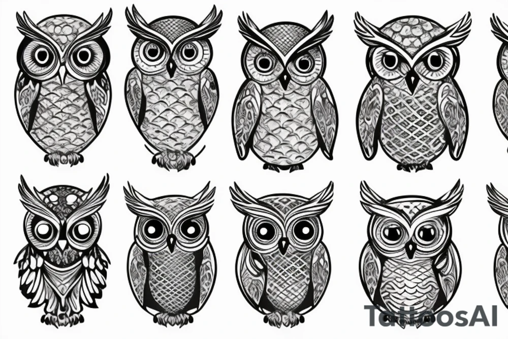 owl with a pineapple tattoo idea