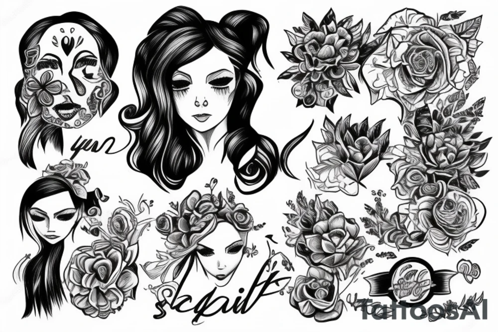 the girl is engaged in self-satisfaction with the help of her hand tattoo idea