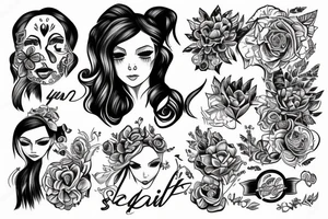 the girl is engaged in self-satisfaction with the help of her hand tattoo idea