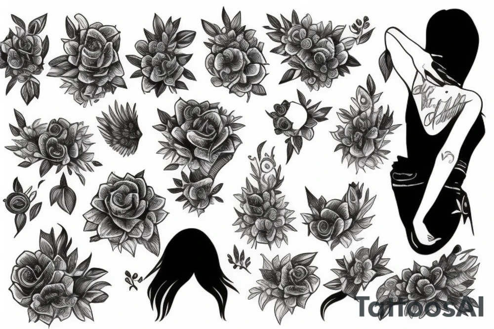 Girl masturbation tattoo idea