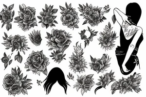 Girl masturbation tattoo idea
