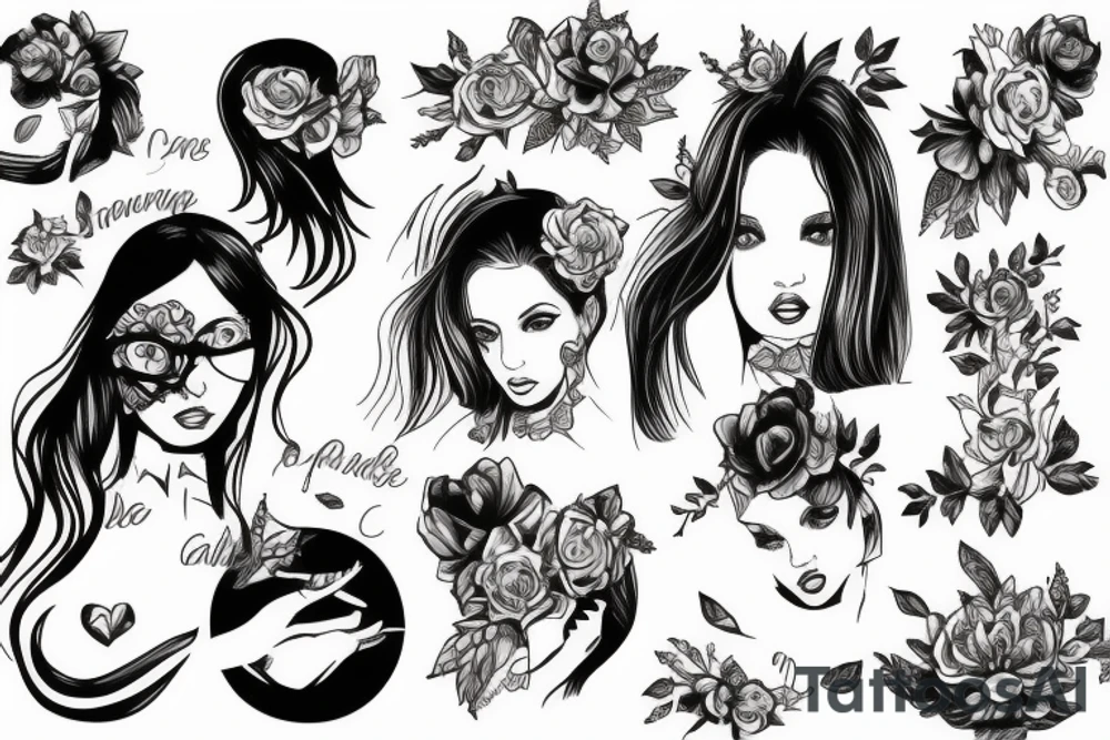 Girl masturbation tattoo idea