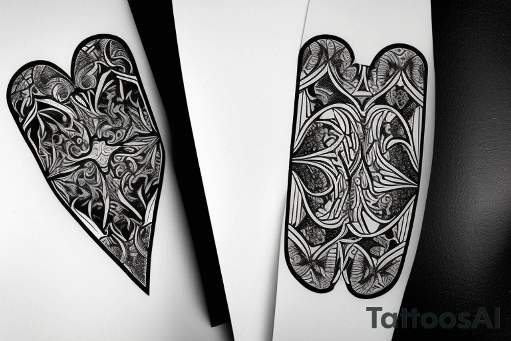 fractal image of jack of hearts playing card tattoo idea