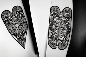 fractal image of jack of hearts playing card tattoo idea
