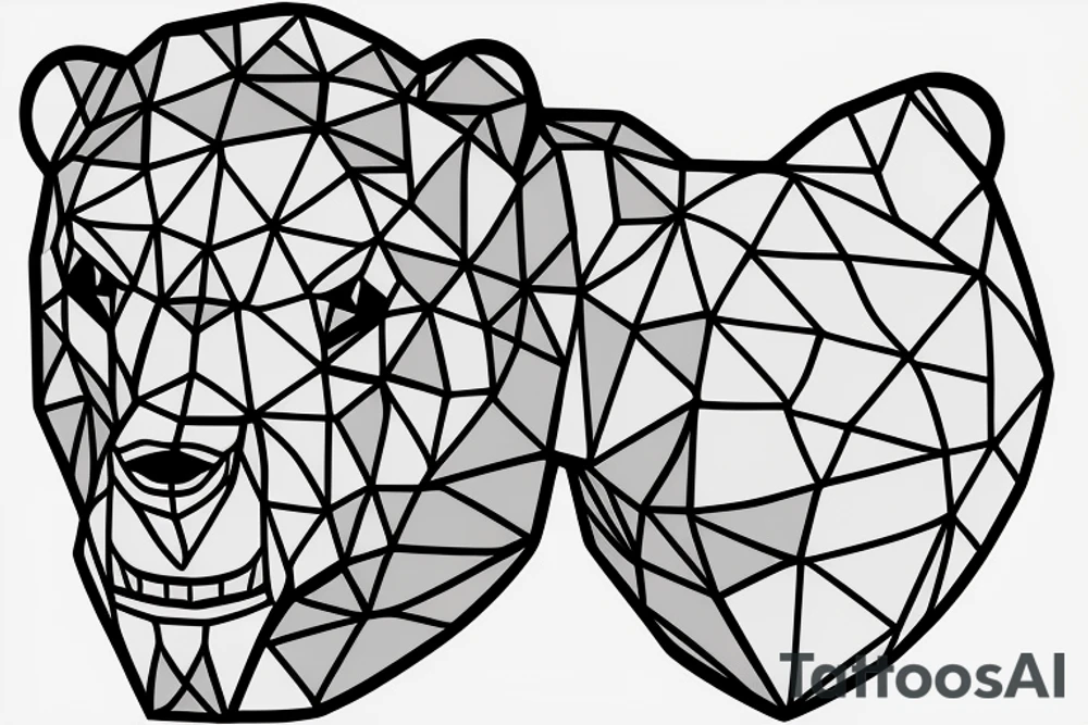 geometric bear head tattoo idea
