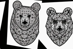 geometric bear head tattoo idea