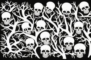 tree growing out of a skull tattoo idea
