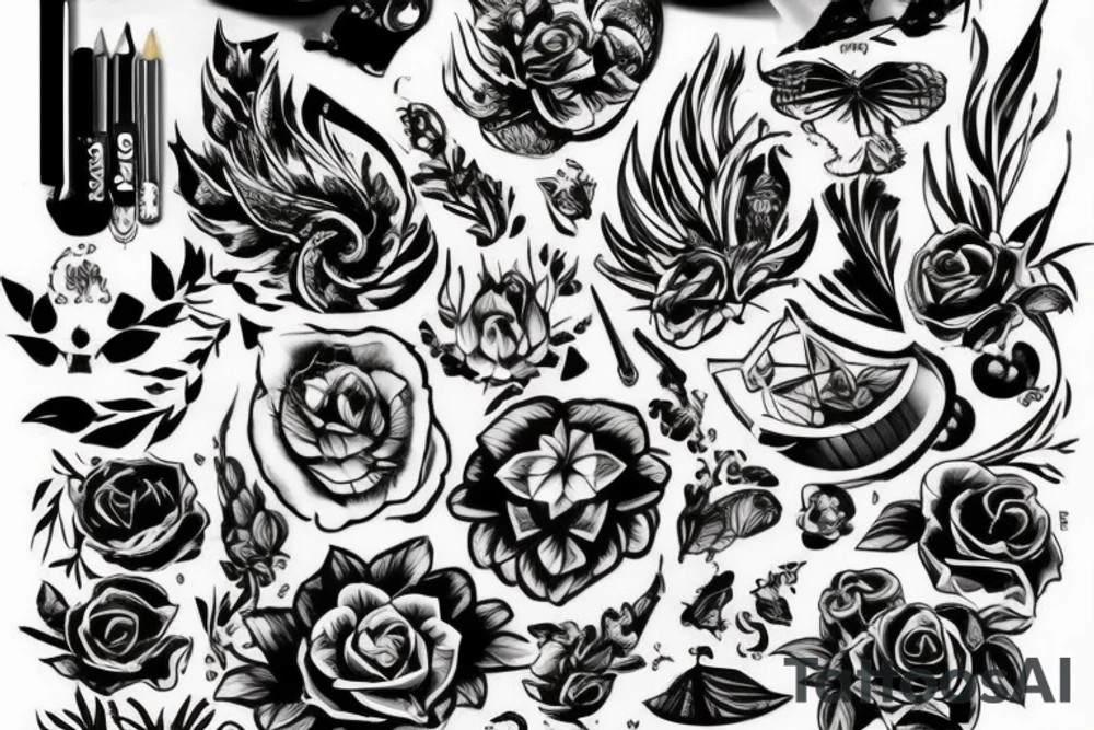 автомобиль едет по пляжу tattoo idea