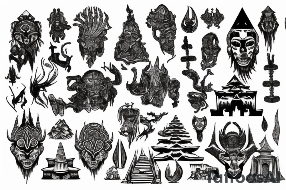 Lost Temple in siberia tattoo idea