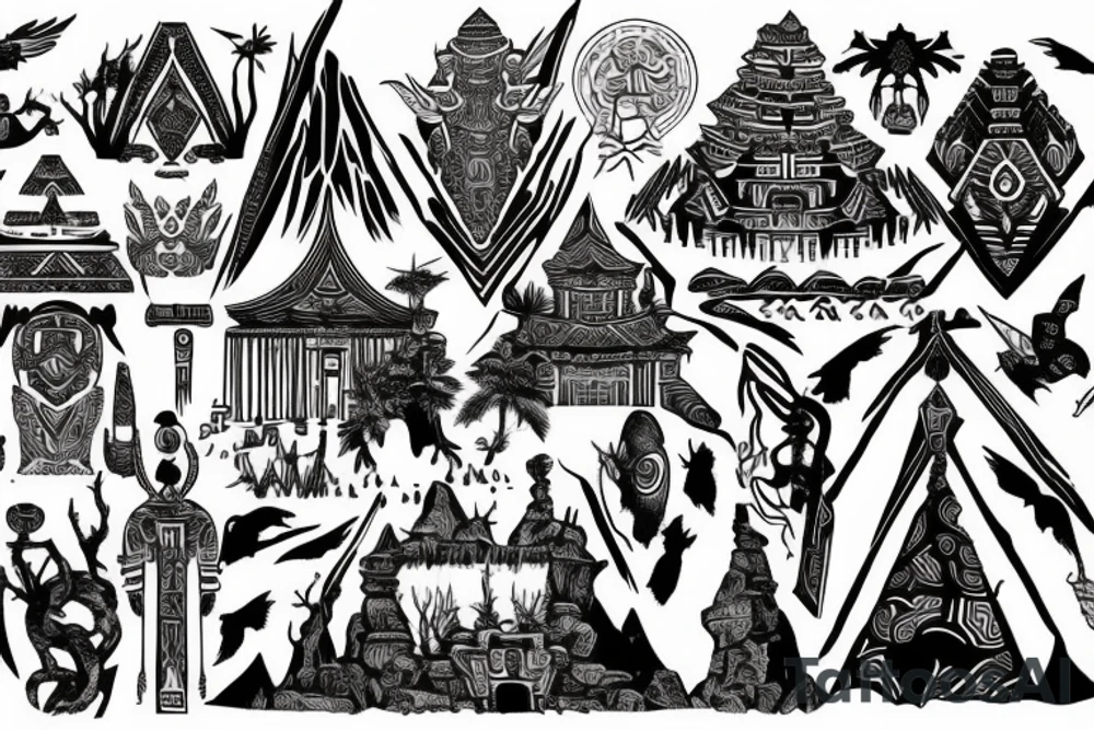 Lost Temple in siberia tattoo idea