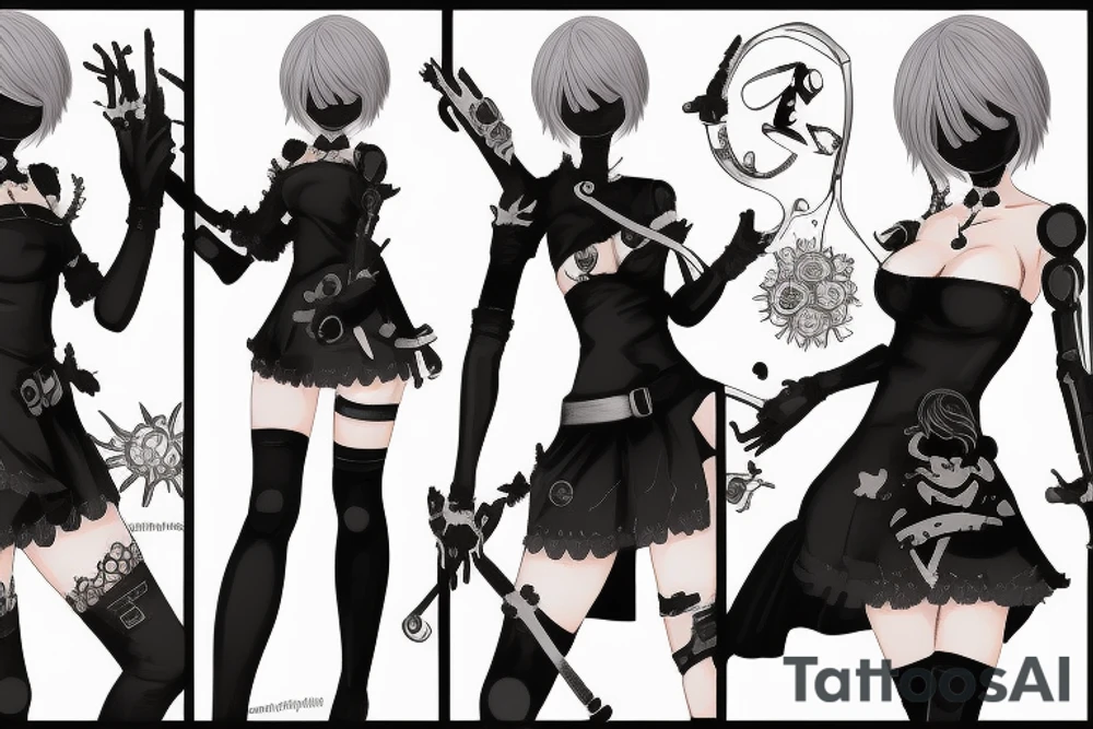 Nier Automata 2B tattoo idea