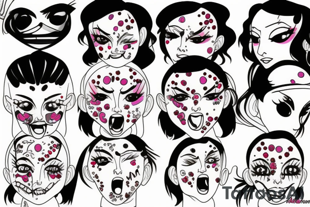 Ahegao face tattoo idea