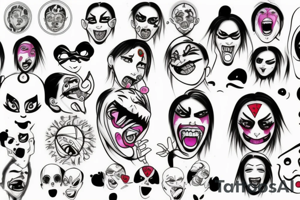 Ahegao face tattoo idea