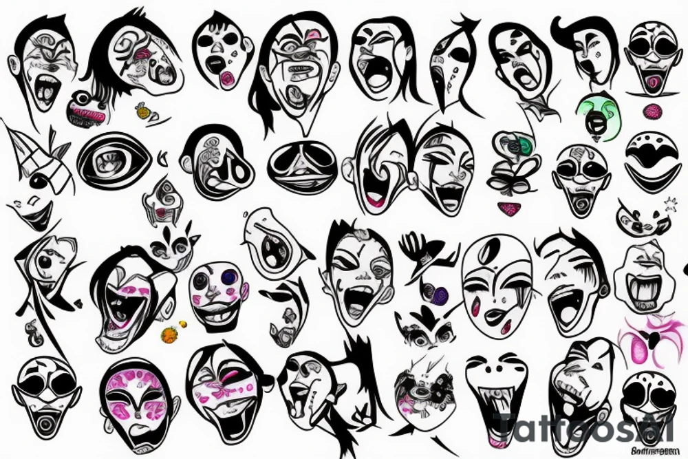 Ahegao face tattoo idea