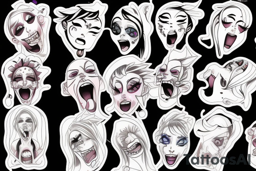Ahegao face tattoo idea