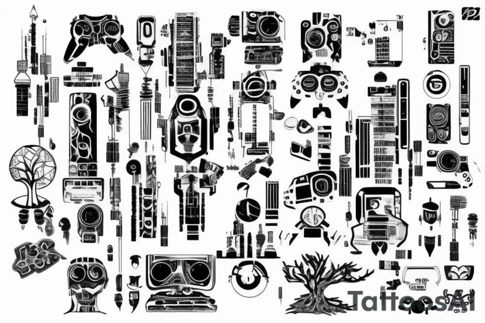 Cyberpunk Circuit Tree USB Technomancy tattoo idea