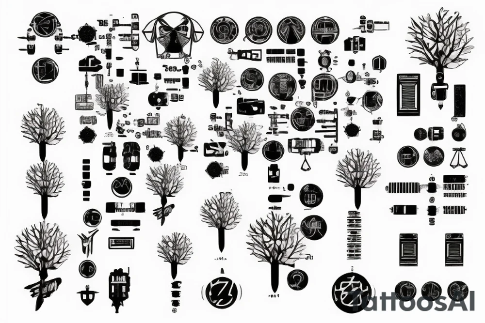 Cyberpunk Circuit Tree USB Technomancy tattoo idea