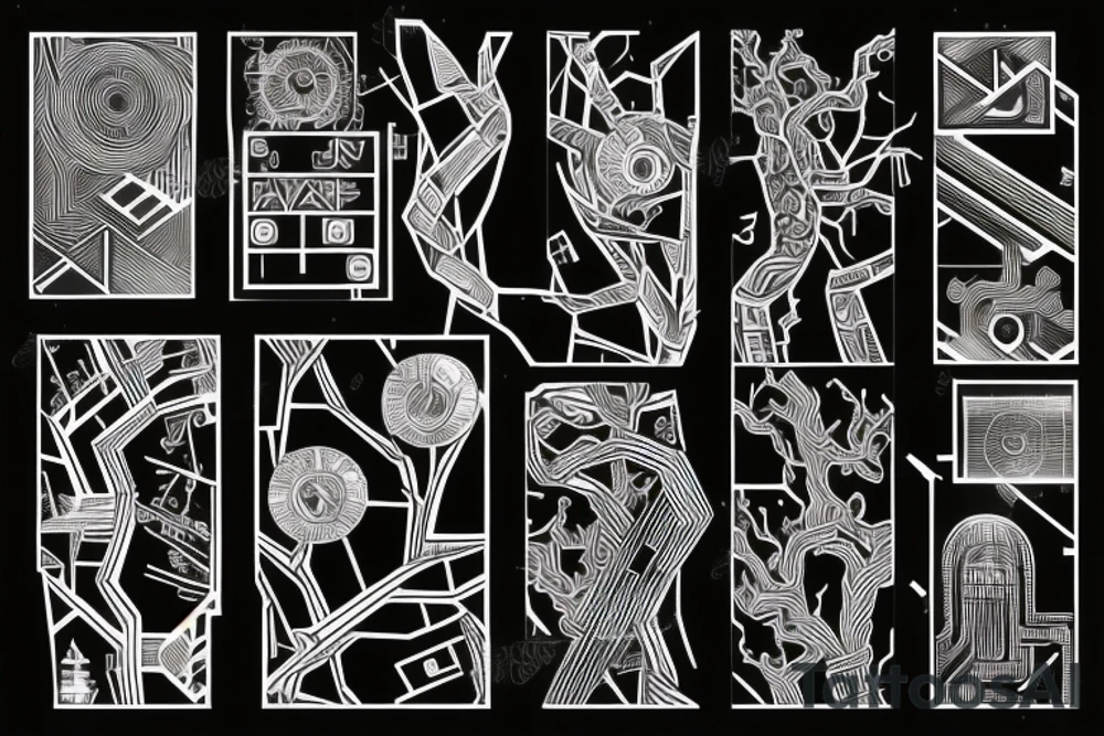 Cyberpunk Circuit Tree Technomancy tattoo idea