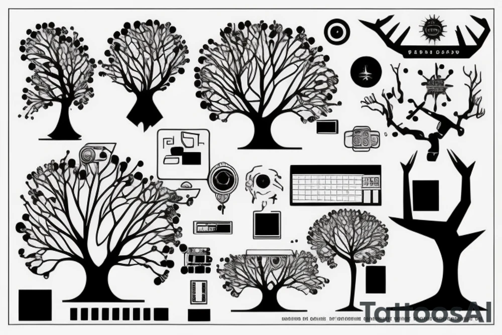 Cyberpunk Circuit Tree Technomancy tattoo idea