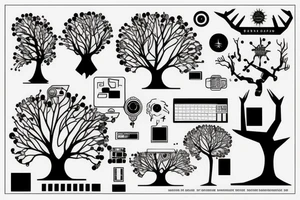 Cyberpunk Circuit Tree Technomancy tattoo idea