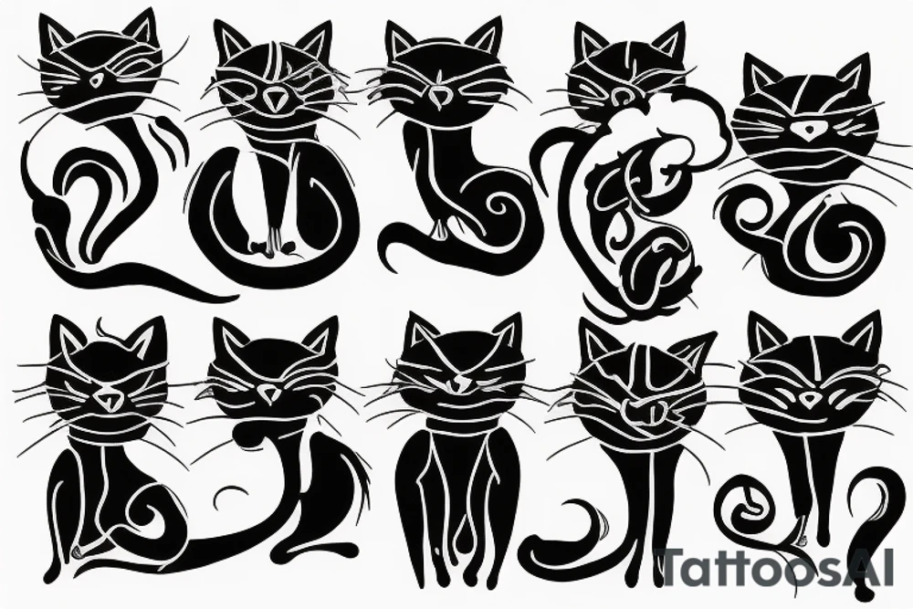 Black cat tattoo idea