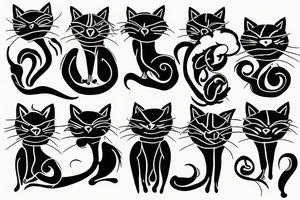 Black cat tattoo idea