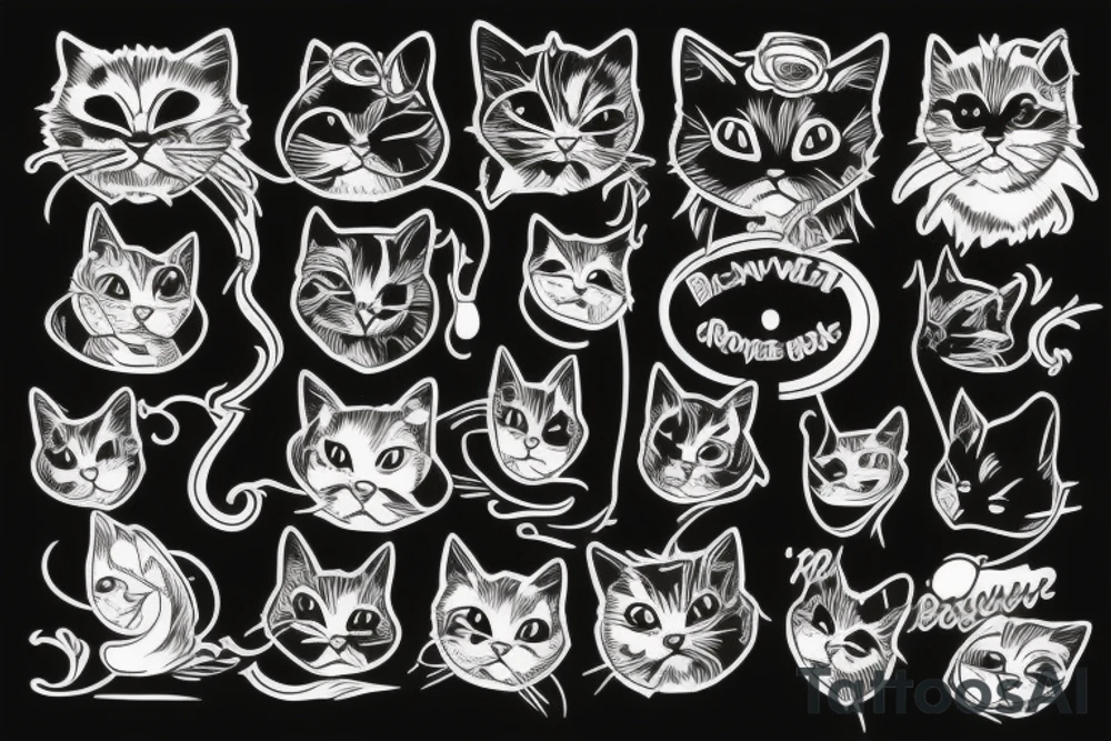 Black cat tattoo idea