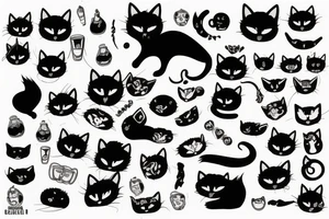 Black cat tattoo idea