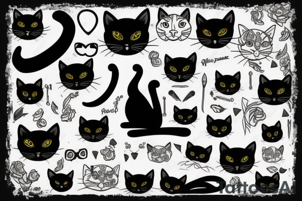 Black cat tattoo idea
