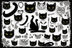 Black cat tattoo idea