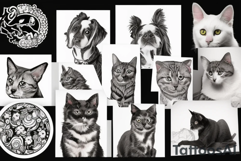 Dog and cat tattoo idea