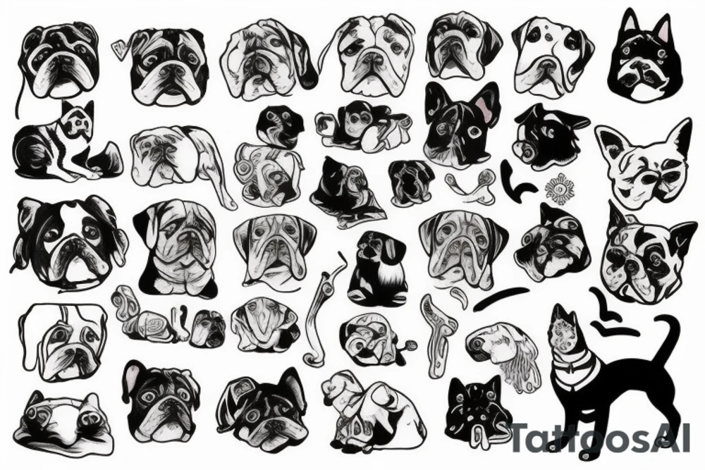Dog and cat tattoo idea