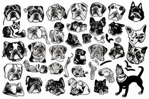 Dog and cat tattoo idea