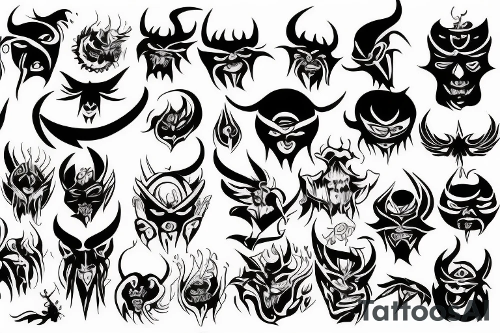Two devilish angels tattoo idea