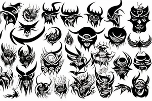 Two devilish angels tattoo idea