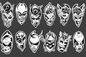 Two devilish angels tattoo idea