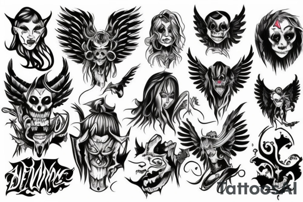 A demon with the appearance of an angel tattoo idea