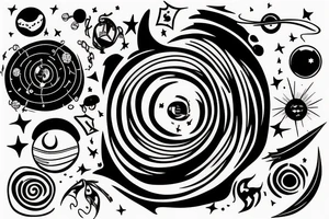 Black hole in space tattoo idea