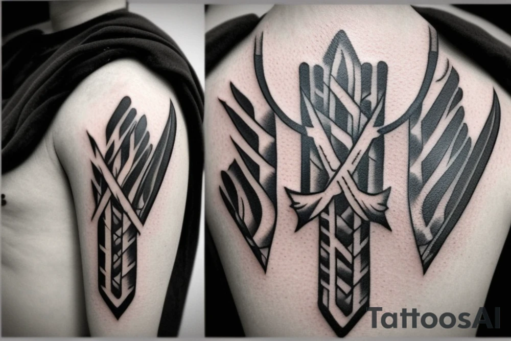 Stone arrow tattoo idea