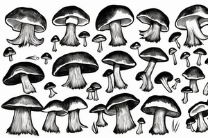 Mushroom in forest tattoo idea