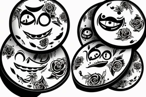 smily face and disk and 2020-2022 tattoo idea