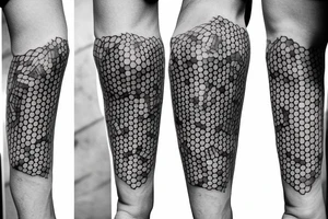 honeycomb pattern with dopamine chemical structure tattoo idea